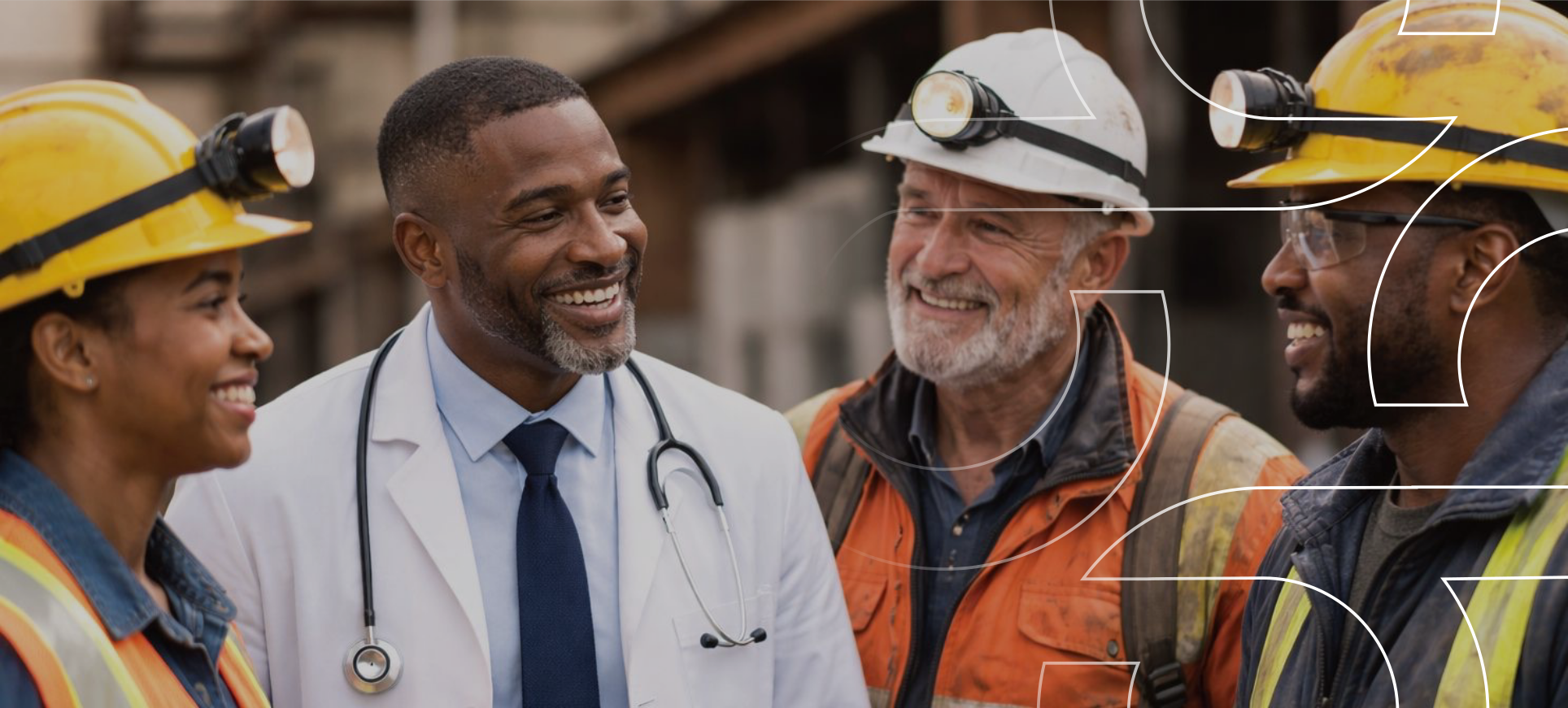 Occupational health professionals with workers
